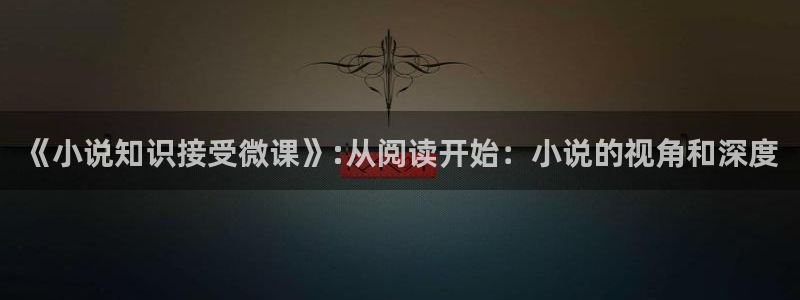 海棠小说官网网站阅读免费：《小说知识接受微课》:从阅读开始：小说的视角和深度